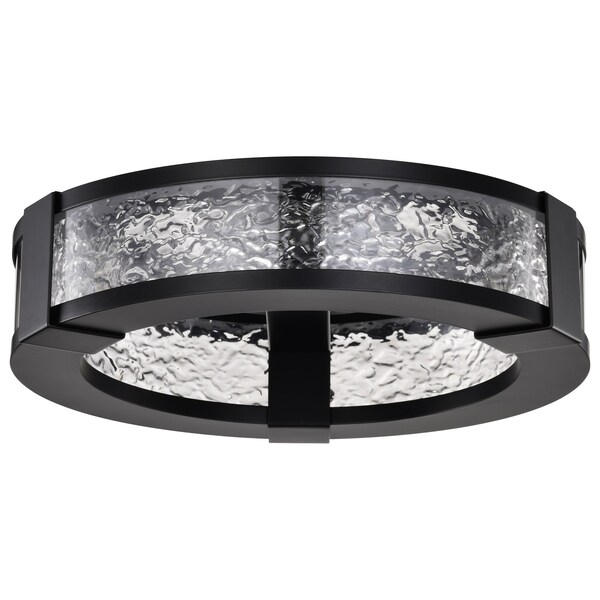 Nuvo Darrow, 13 Inch LED Flush Mount, Matte Black, Acrylic Panels 62/2002 - main